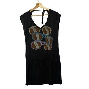 Drifter Gray Aviator Sunglasses Tank Mini‎ Dress L